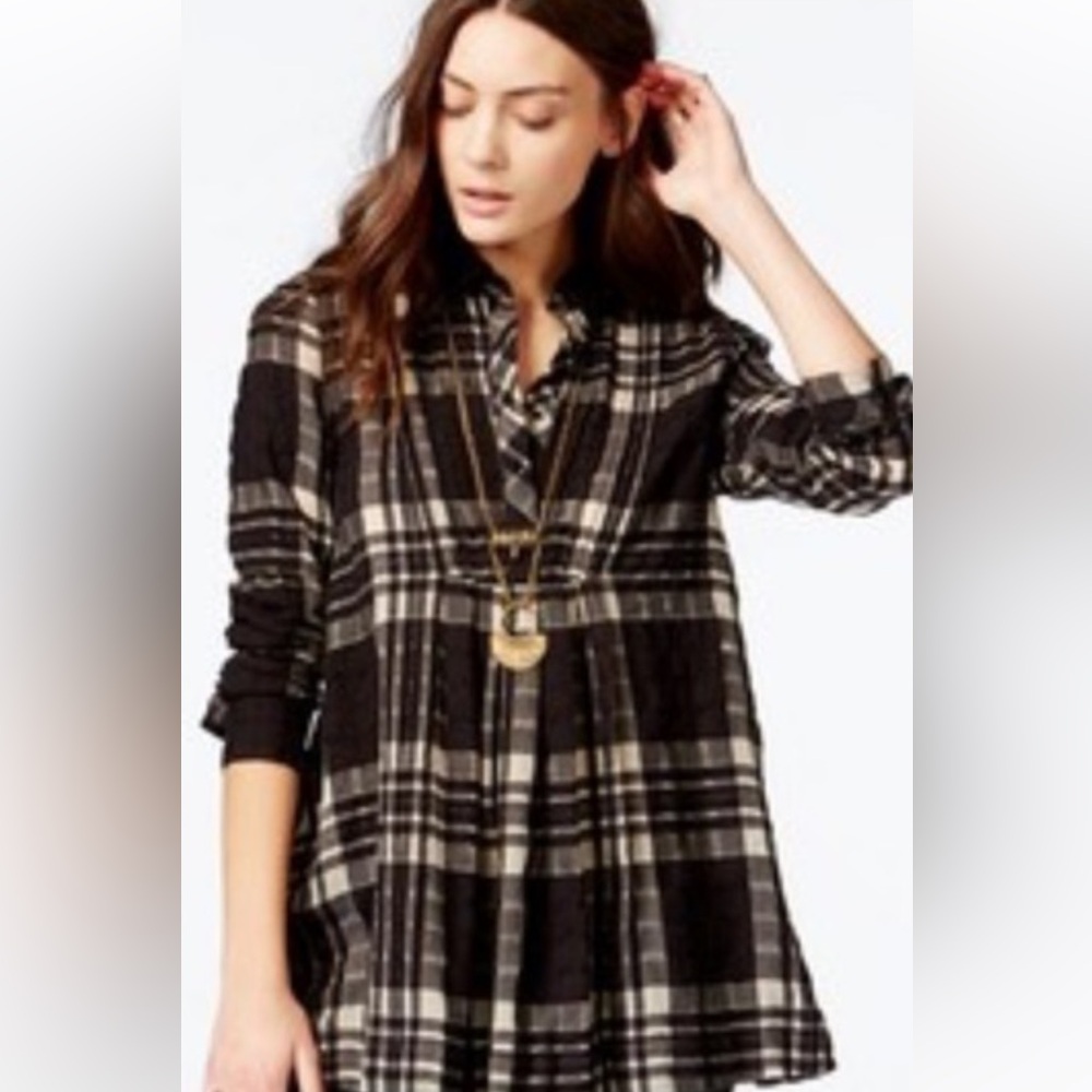 Free People Flannel Tunic/Mini Dress
